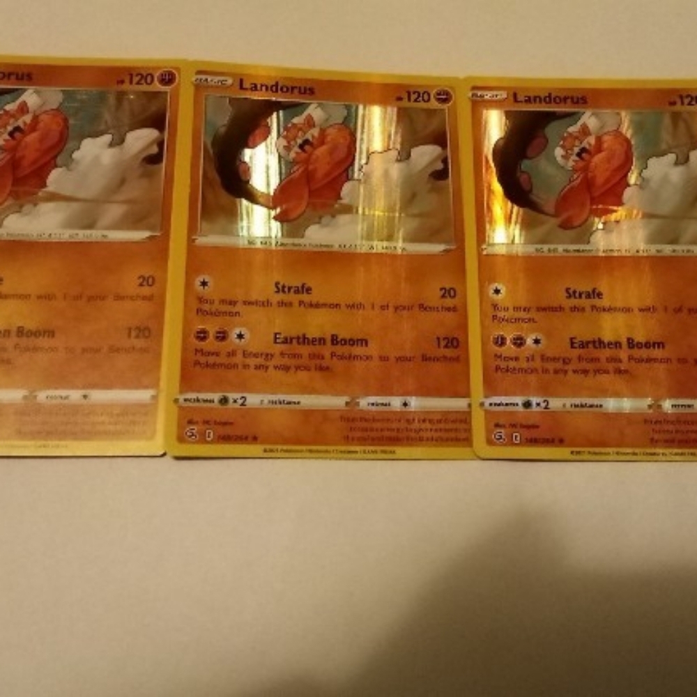 Pokemon 2021 Landorus 148/264 Fusion Strike Rare Holo x3